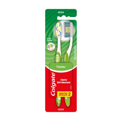 Cepillo de dientes twister medio 2 unidades