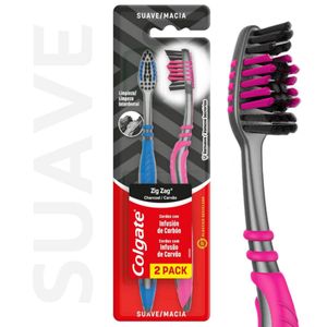Cepillo de dientes zig zag charcoal suave (2 unidades)