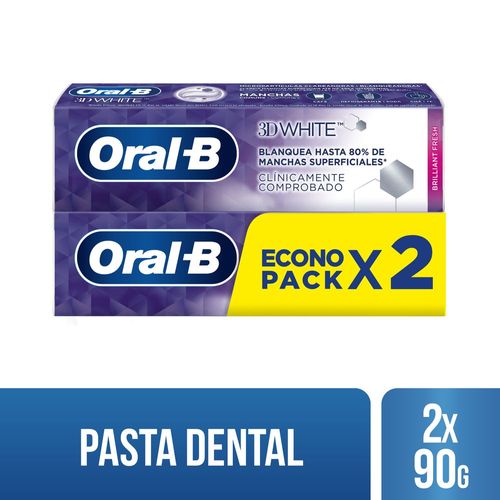 Pasta dental 3d white (pack 2 unidades de 90 gr c/u)
