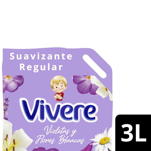 Suavizante de ropa violeta y flores blancas repuesto 3L