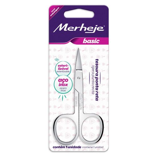 Tijera para uñas 3.5 punta recta -en acero inoxidable-