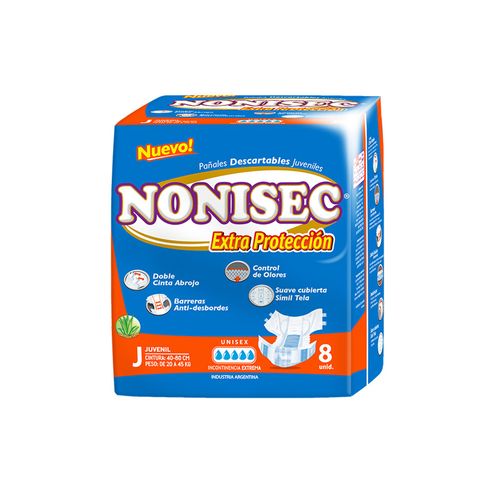 Pañal juvenil anatómico extra protección 20 a 45 kg (8 unidades)