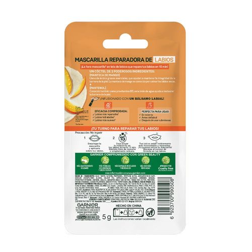 Mascarilla en tela para labios reparadora de mango