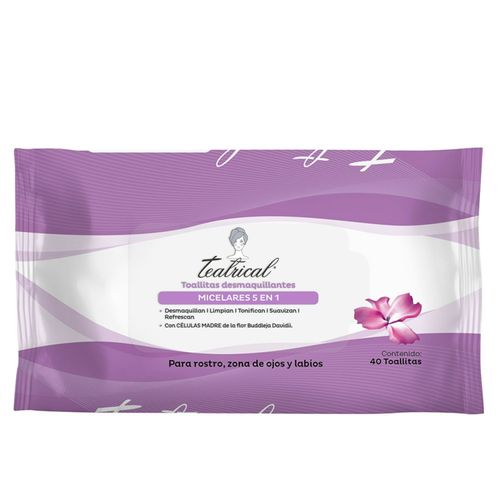 Toallitas de limpieza facial con agua micelar 5 en 1 (40 unid)