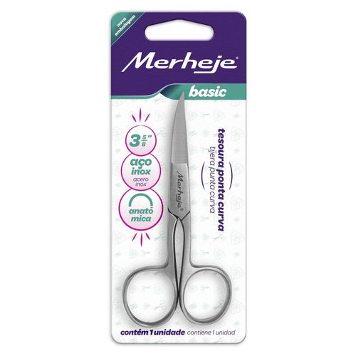 Tijera para uñas anatomica 3.5/8 punta curva -en acero inoxidable-