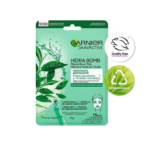 Mascarilla en tela té verde biodegradable (1 unidad)