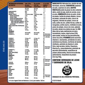 Suplemento nutricional advance chocolate lata 400 gr