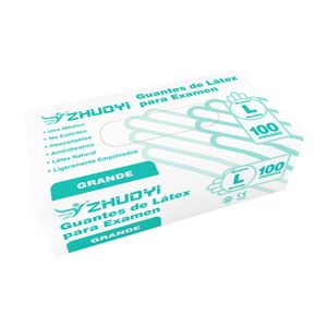 Guantes examen latex grande (100 unidades)