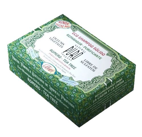 Shampoo solido sin sulfatos romero tea tree 80 gr
