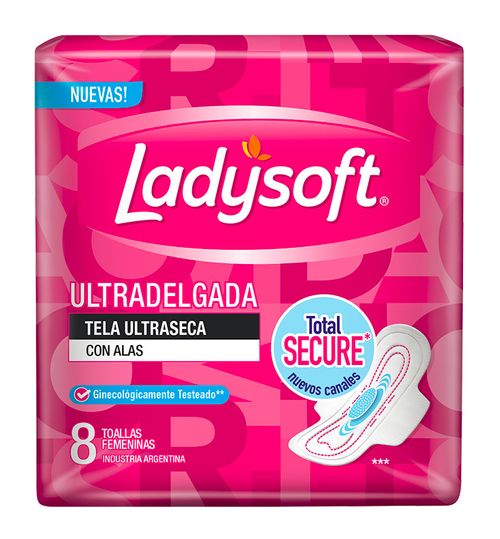 Toallitas femeninas ultra delgadas tela seca con alas (8 unidades)