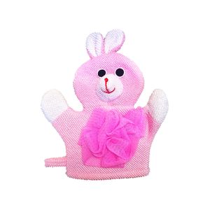 Esponja manopla de baño para bebé rosa