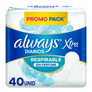 Protectores diarios liners locion respirable (40 unidades)