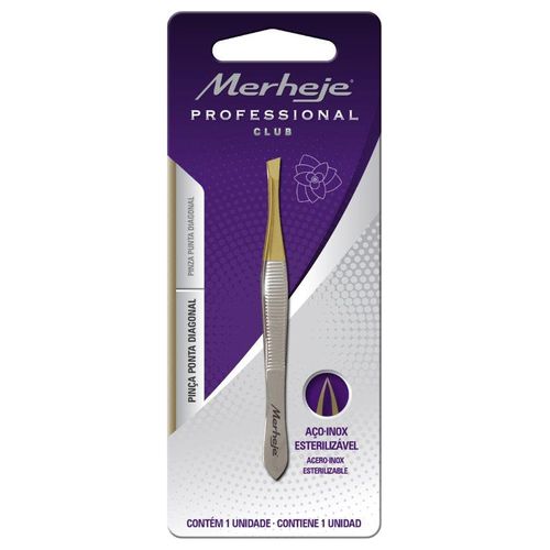 Pinza depilatoria punta diagonal professional - en acero inoxidable-