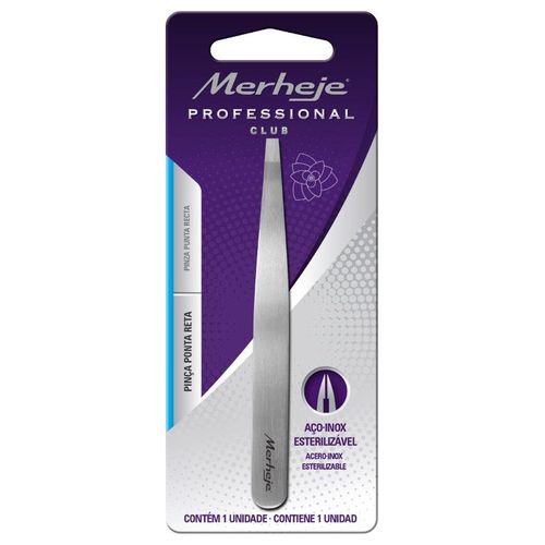 Pinza depilatoria punta recta professional -de acero inoxidable-
