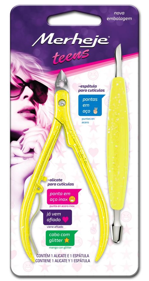 Teens kit alicate para cuticula + espatula