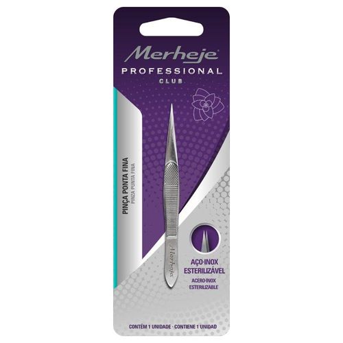 Pinza depilatoria punta fina professional -de acero inoxidable-