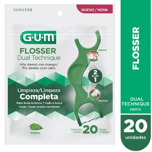 Hilo dental flosser dual technique con mango (20 unid)