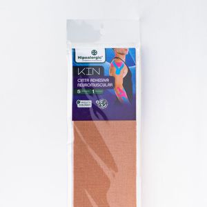 Cinta adhesiva para taping neuromuscular kin 5cm x 1m beige (1 unidad)