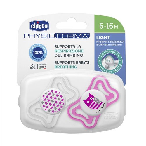 Chupete physio light girl 6 a 16 meses 2 unidades