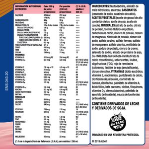 Suplemento nutricional advance frutilla lata 400 gr