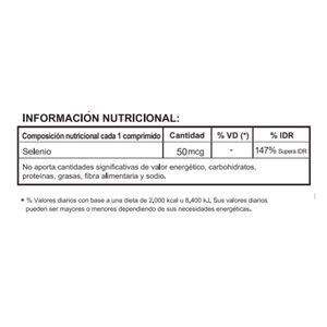 Selenio orgánico 50 mcg (30 comprimidos)