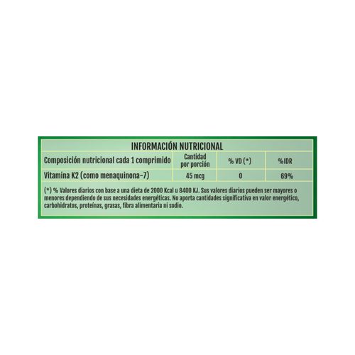 Suplemento dietrio vitamina k2 natural (30 comprimidos)