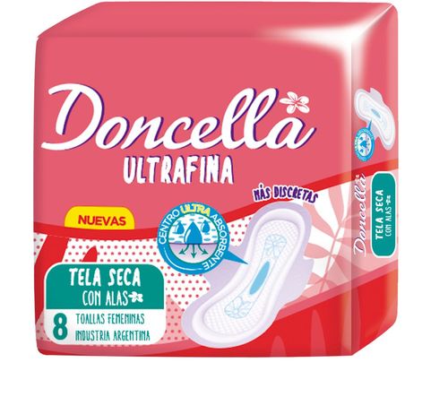 Toallitas ultrafinas pocket tela seca (8 unidades)