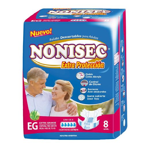 Pañal adulto anatómico extra protección talle xg (8 unidades)