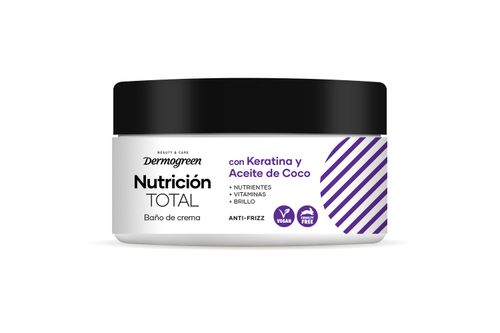 Baño de crema nutricion total con keratina y coco 300 ml
