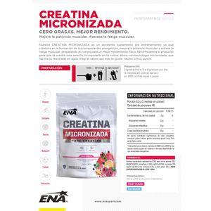 Creatina micronizada sabor fruit punch 300 gr