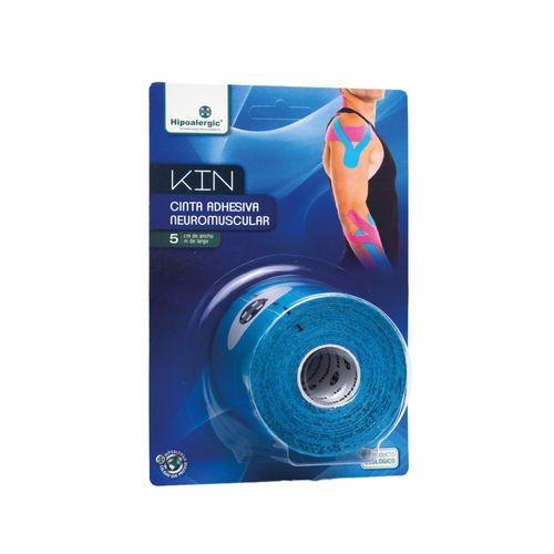 Cinta adhesiva para taping neuromuscular kin 5cm x 5m azul (1 unidad)