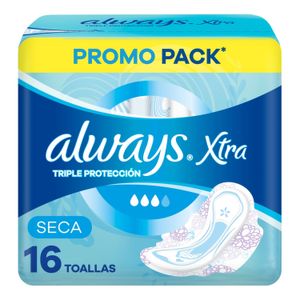Toallas xtra triple protección seca  (16 Unidades)