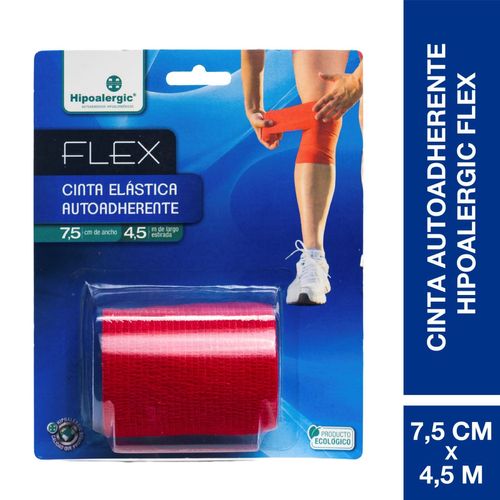 Venda elástica autoadherente flex 7.5cm x 4.5m roja (1 unidad)