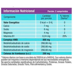 Suplemento dietario keto weight hmb (60 comprimidos)