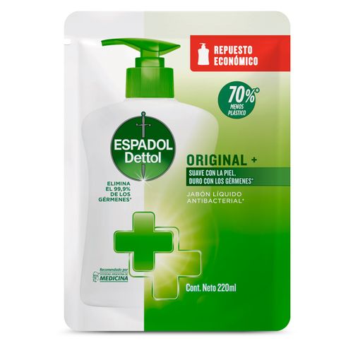 Jabón líquido antibacterial original repuesto 220 ml