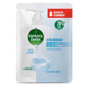 Jabón líquido antibacterial cremoso repuesto 220 ml