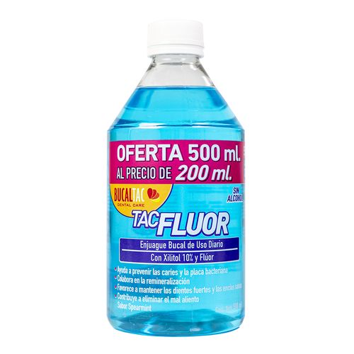 Enjuague bucal fluor 500 ml (al precio de 200 ml)