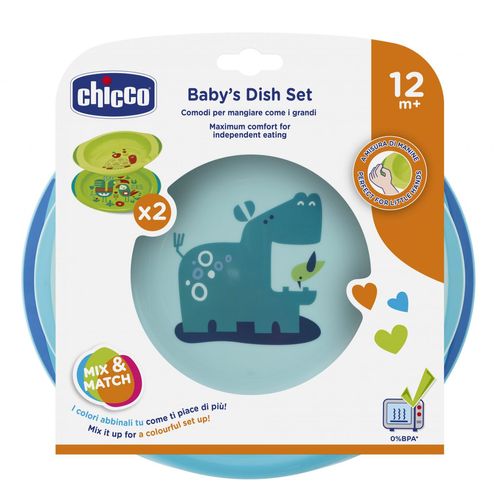 Set de platos celeste (12 meses +)