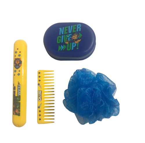 Set de baño (estuche + esponja + peine + jabonera + lima)