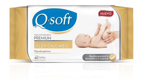 Toallitas humedas premium oleo calcareo 40u