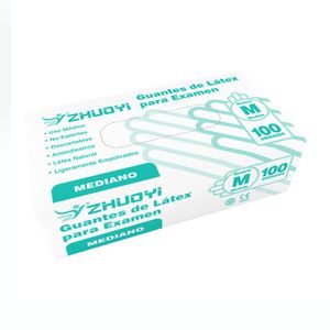 Guantes de látex para exámen talle medium/mediano 100 (unidades)