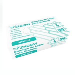 Guantes de látex para exámen talle large/grande 100 (unidades)