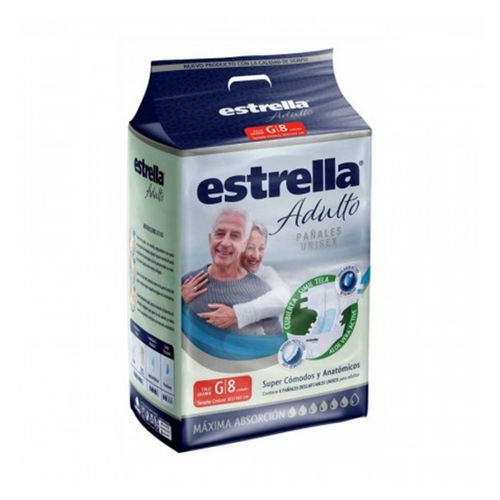 Pañal unisex para adulto talle g (8 unidades)