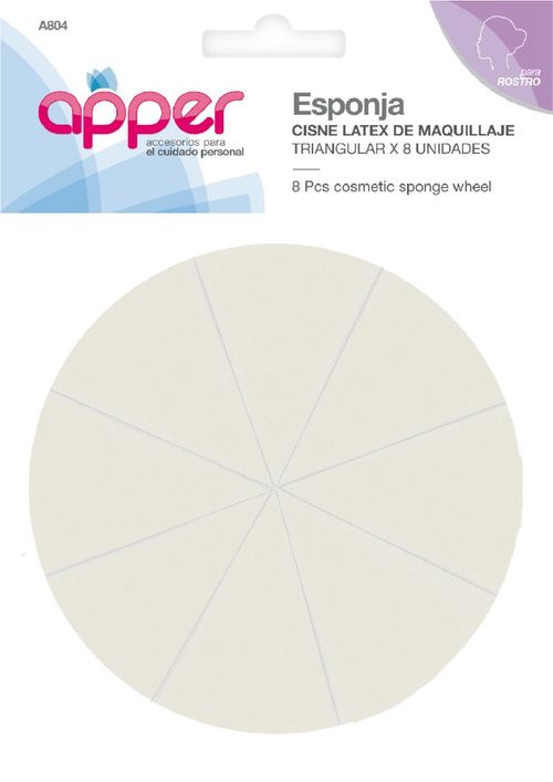 Esponja maquillaje cisne latex triangular (8 unidades)