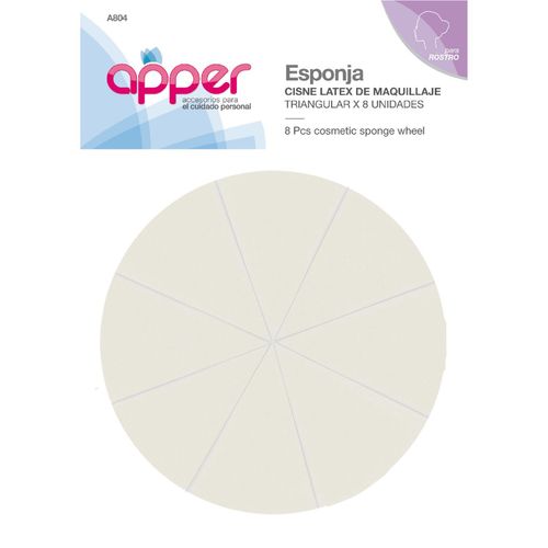 Esponja maquillaje cisne latex triangular (8 unidades)