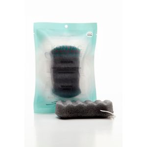 Esponja corporal negra 6 olas con ceniza bambu