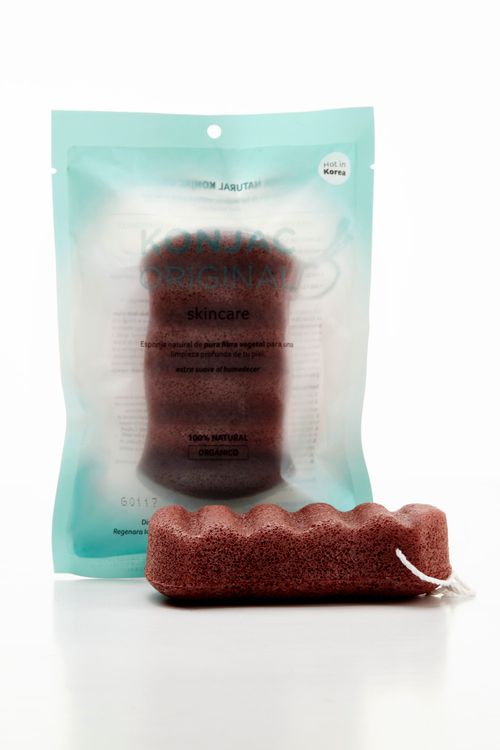 Esponja corporal roja 6 olas con arcillas francesa