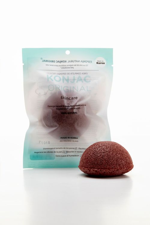 Esponja facial con arcilla roja francesa