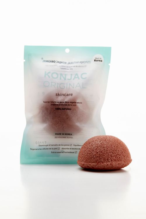 Esponja facial con arcilla volcanica