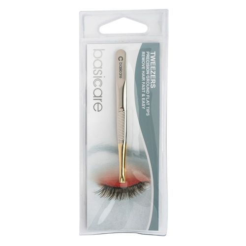 Basicare pinza 1/2 cuchilla dorada 8.5cm punta chata